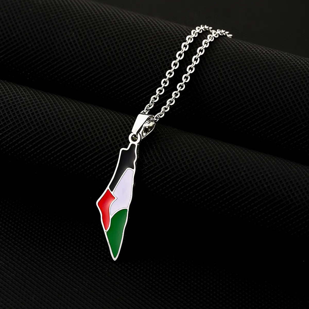 Vintage Style Ethnic Style Map Flag 201 Stainless Steel 304 Stainless Steel Enamel Plating 18K Gold Plated Women'S Pendant Necklace