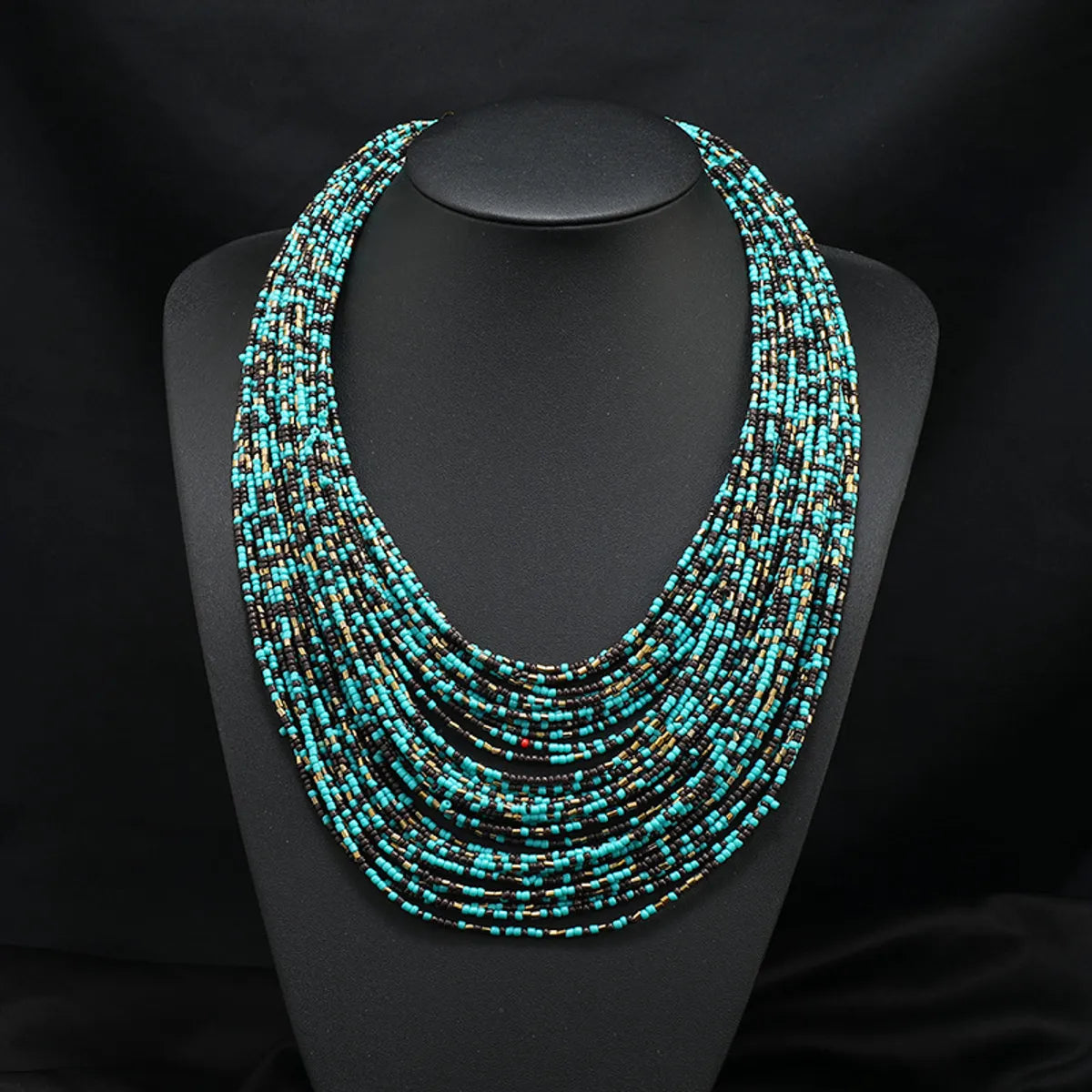 Vintage Style Exaggerated Color Block Seed Bead Wholesale Layered Necklaces