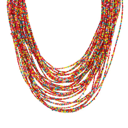 Vintage Style Exaggerated Color Block Seed Bead Wholesale Layered Necklaces