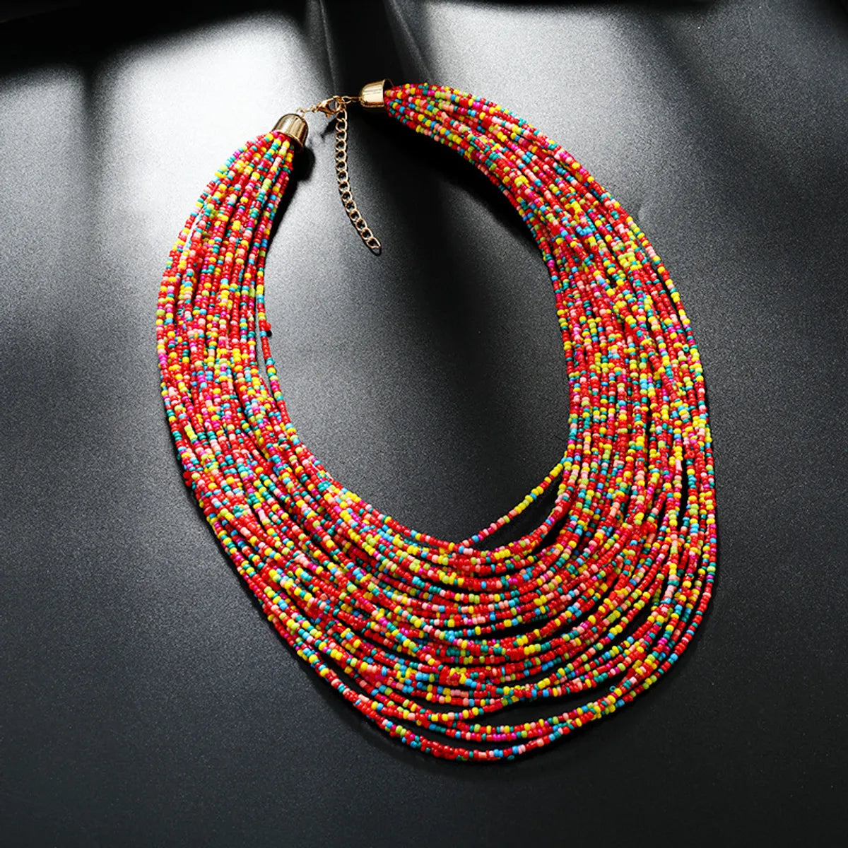 Vintage Style Exaggerated Color Block Seed Bead Wholesale Layered Necklaces