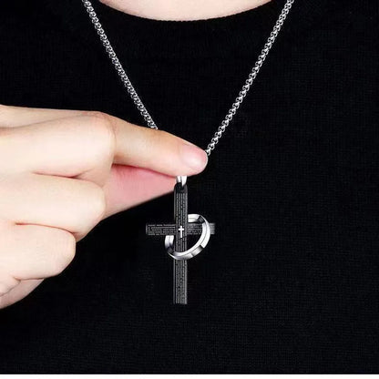 Vintage Style Exaggerated Simple Style Cross Stainless Steel Plating Silver Plated Necklace