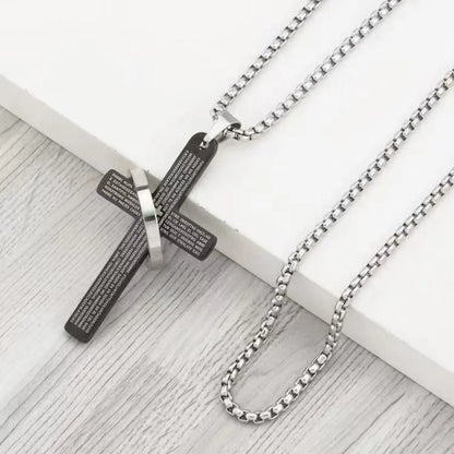 Vintage Style Exaggerated Simple Style Cross Stainless Steel Plating Silver Plated Necklace