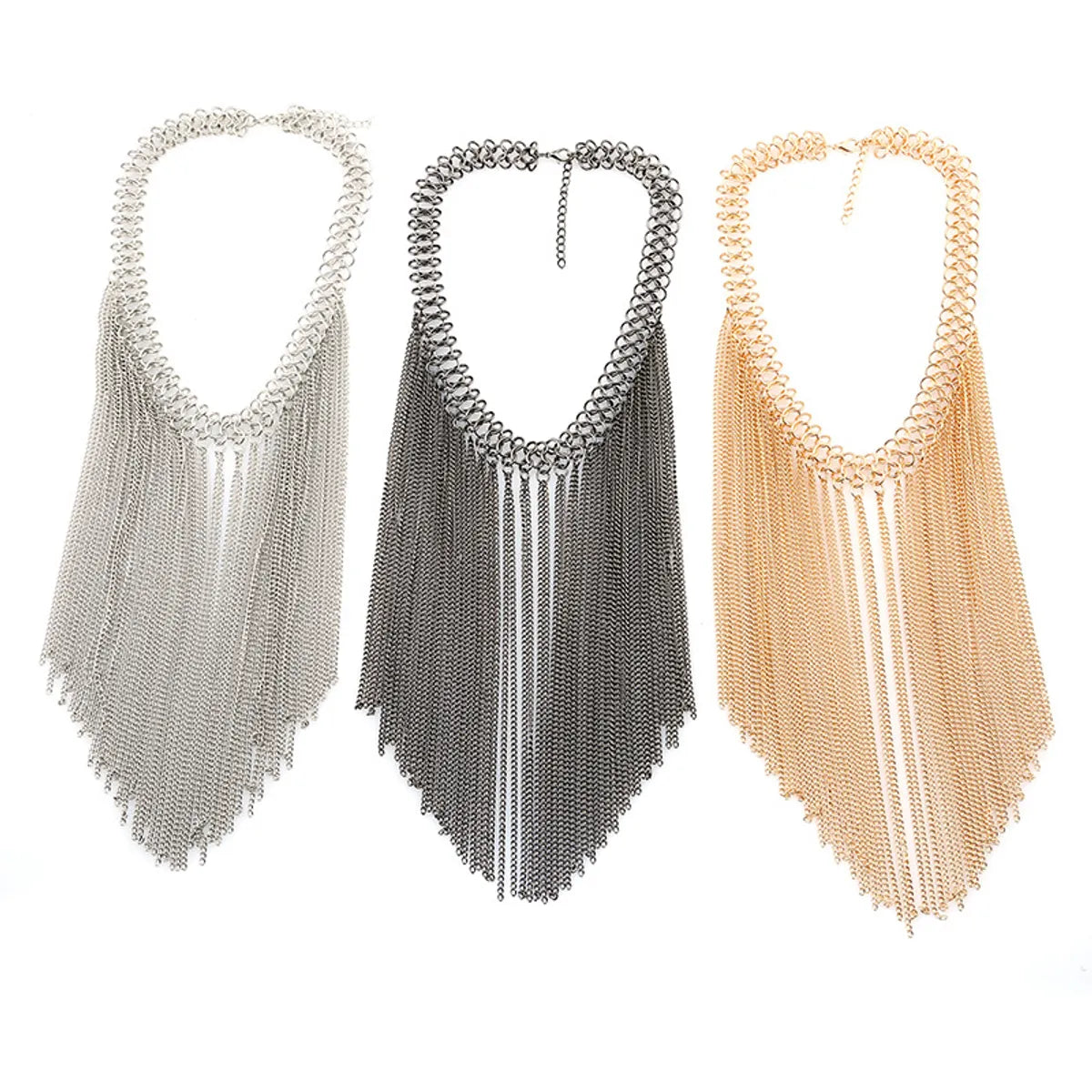 Vintage Style Exaggerated Tassel Metal Plating Women's Necklace