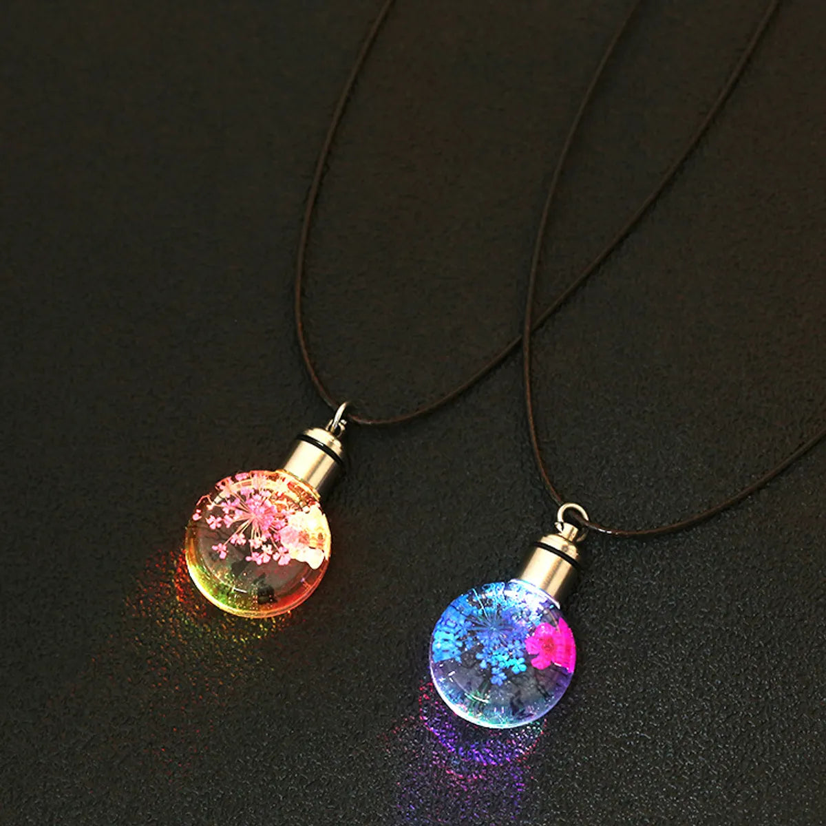 Vintage Style Flower Glass Unisex Pendant Necklace