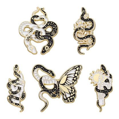 Vintage Style Flower Snake Butterfly Alloy Plating Unisex Brooches