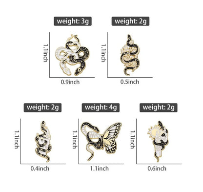 Vintage Style Flower Snake Butterfly Alloy Plating Unisex Brooches