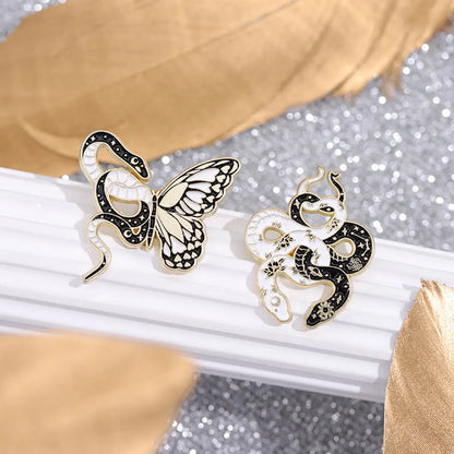 Vintage Style Flower Snake Butterfly Alloy Plating Unisex Brooches