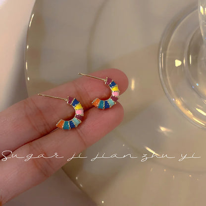 1 Pair Vintage Style Geometric Enamel Alloy Earrings