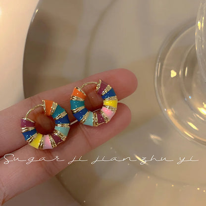 1 Pair Vintage Style Geometric Enamel Alloy Earrings