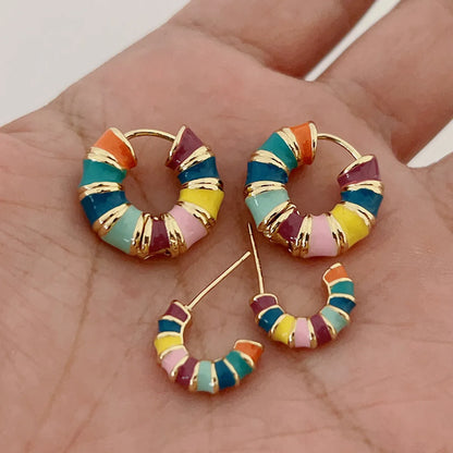 1 Pair Vintage Style Geometric Enamel Alloy Earrings