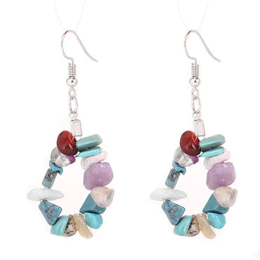 Vintage Style Geometric Alloy Plating Artificial Gemstones Earrings