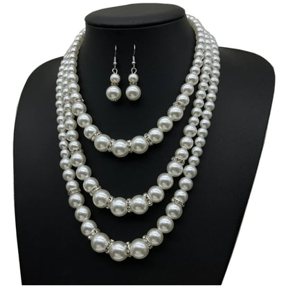 Vintage Style Geometric Arylic Imitation Pearl Wholesale Necklace