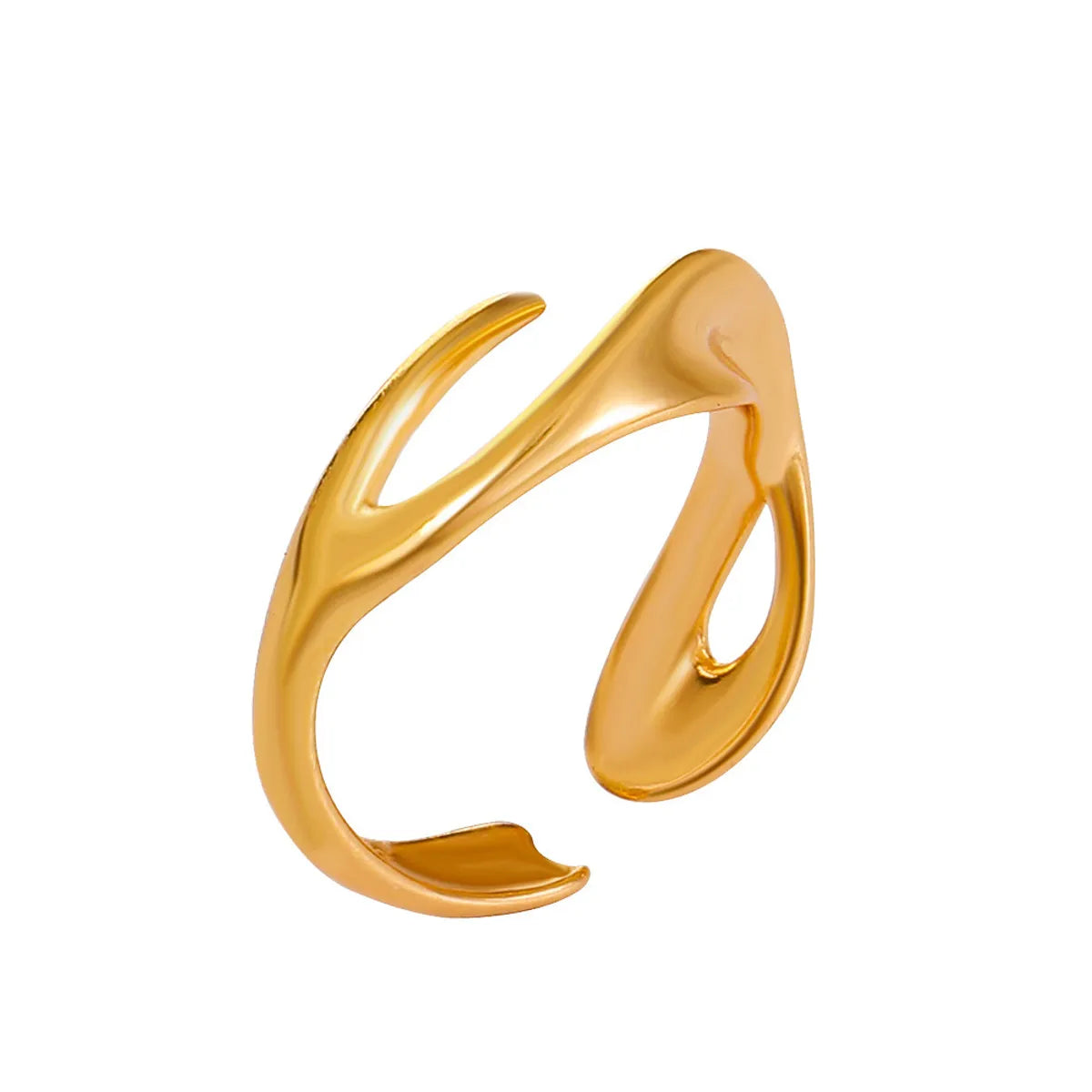 Vintage Style Geometric Branches Copper Plating Open Rings