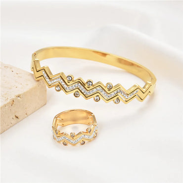 Vintage Style Geometric Color Block Stainless Steel Plating Rings