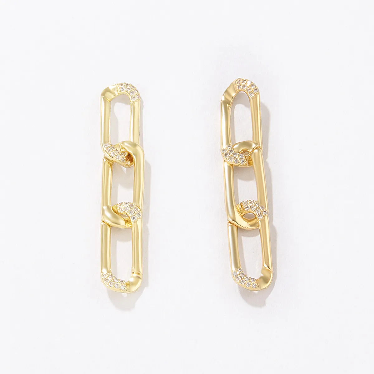 Vintage Style Geometric Plating Inlay Copper Zircon Drop Earrings