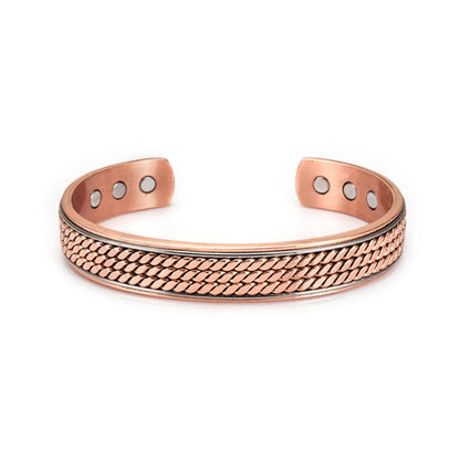 Vintage Style Geometric Copper Magnetic Unisex Bangle