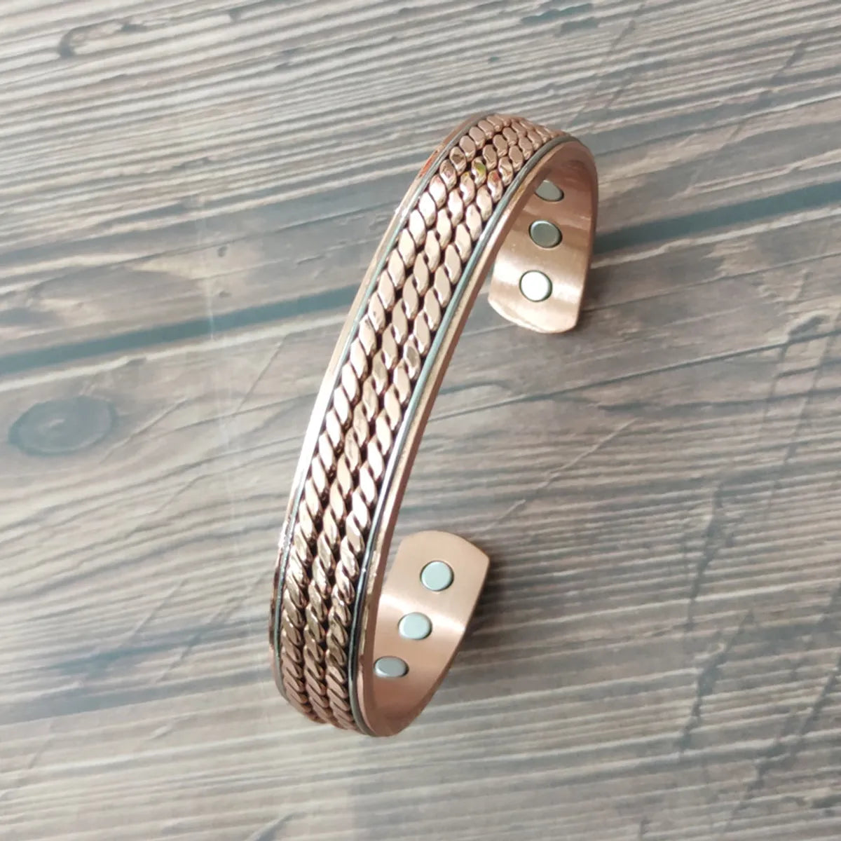 Vintage Style Geometric Copper Magnetic Unisex Bangle