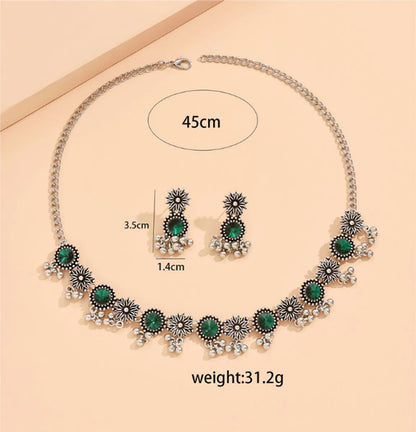 Vintage Style Geometric Glass Alloy Wholesale Jewelry Set