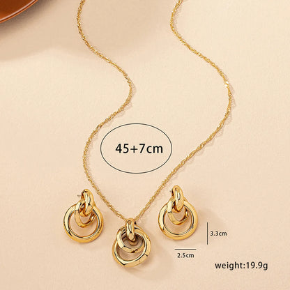 Vintage Style Geometric Solid Color Metal Plating Women's Jewelry Set