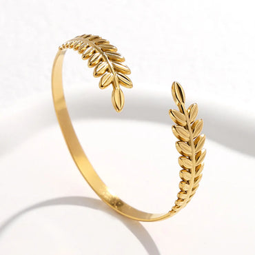 Vintage Style Grain Stainless Steel Plating Gold Plated Silver Plated Bangle