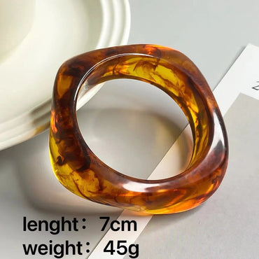 Vintage Style Hawaiian Artistic Lines Arylic Synthetic Resin Wholesale Bangle