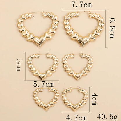 1 Pair Vintage Style Heart Shape Plating Alloy Earrings