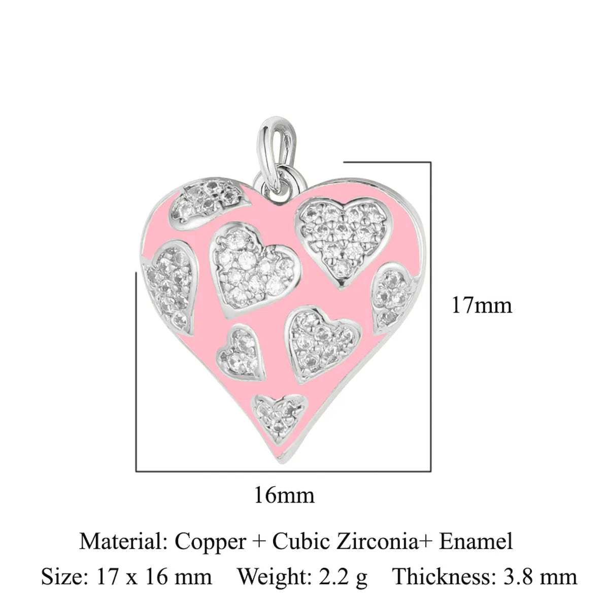 1 Piece Copper Zircon 18K Gold Plated Cartoon Character Heart Shape Flower Polished Pendant