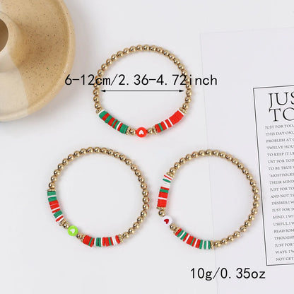 Vintage Style Heart Shape Stainless Steel Beaded Plating Bracelets