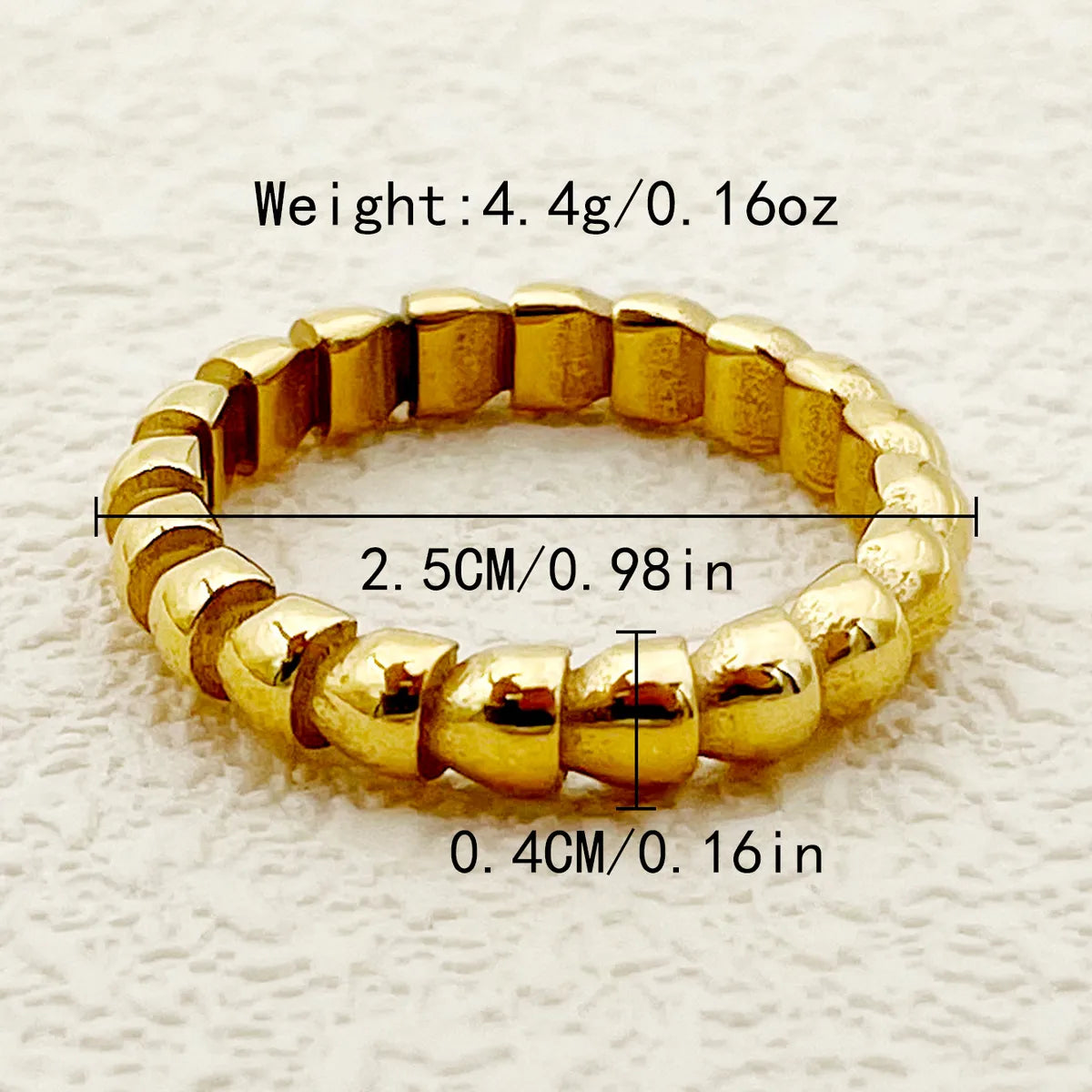 304 Stainless Steel 14K Gold Plated Vintage Style Plating Irregular Rings