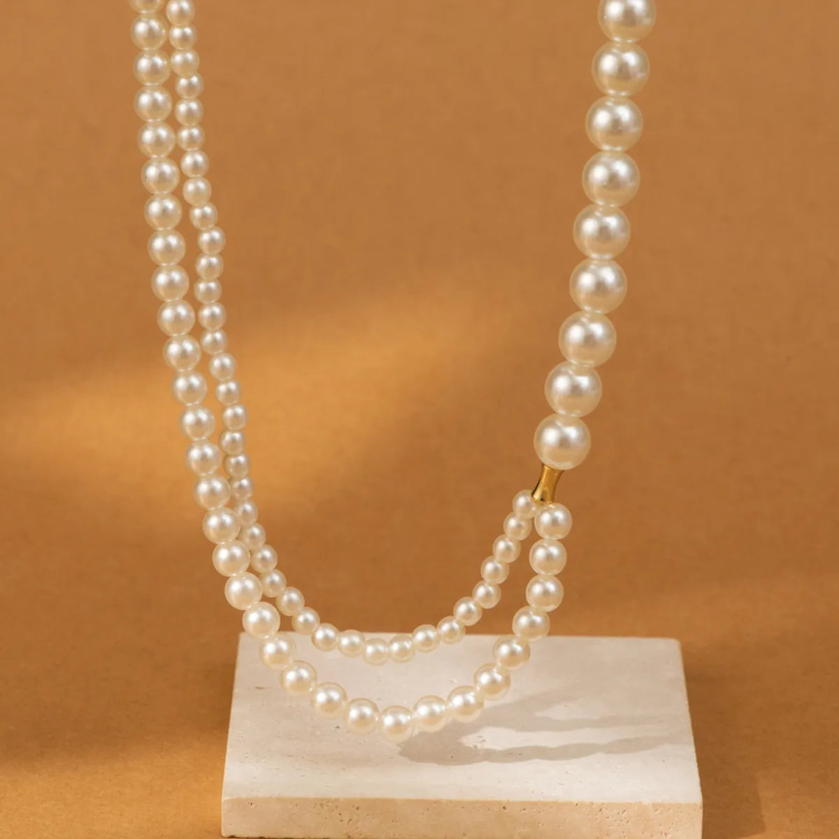 Vintage Style Lady Round Imitation Pearl Beaded Women's Layered Necklaces