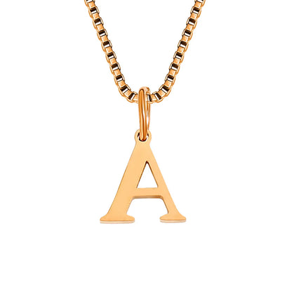 Vintage Style Letter Stainless Steel Plating Pendant Necklace