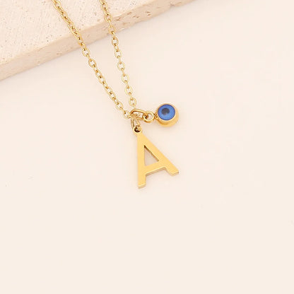 Vintage Style Letter Stainless Steel Plating Pendant Necklace