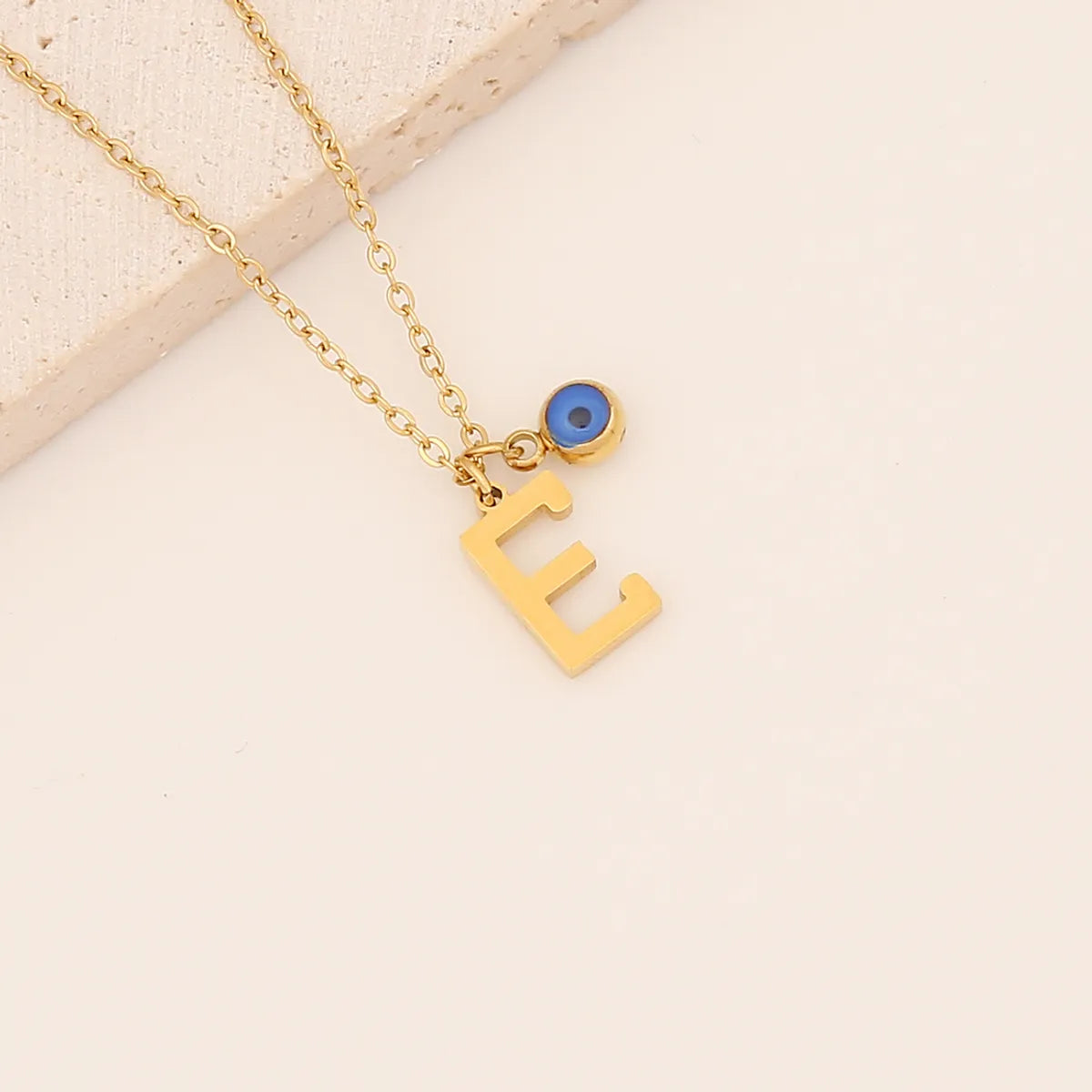 Vintage Style Letter Stainless Steel Plating Pendant Necklace