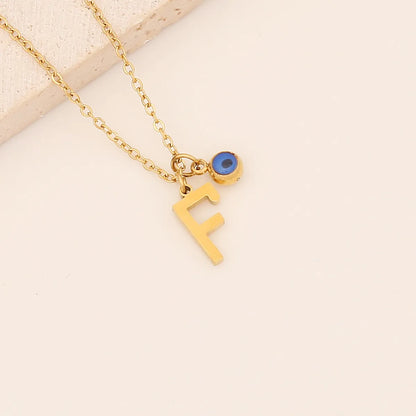 Vintage Style Letter Stainless Steel Plating Pendant Necklace