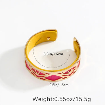 Vintage Style Luxurious Color Block Pu Leather Copper Wholesale Bangle