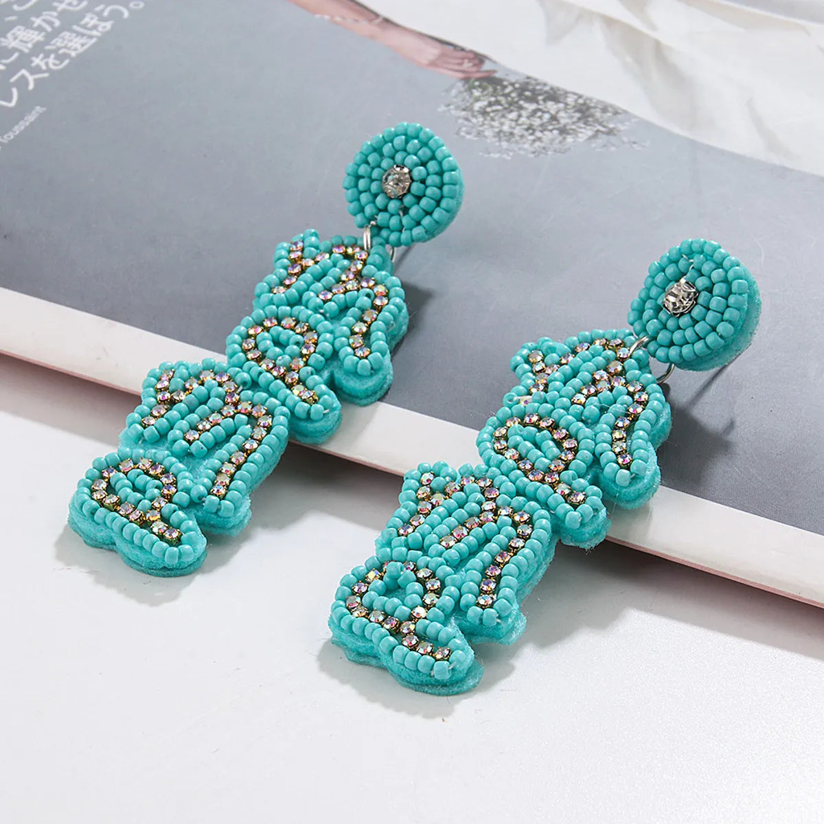 1 Pair Vintage Style Mama Letter Braid Nylon Drop Earrings