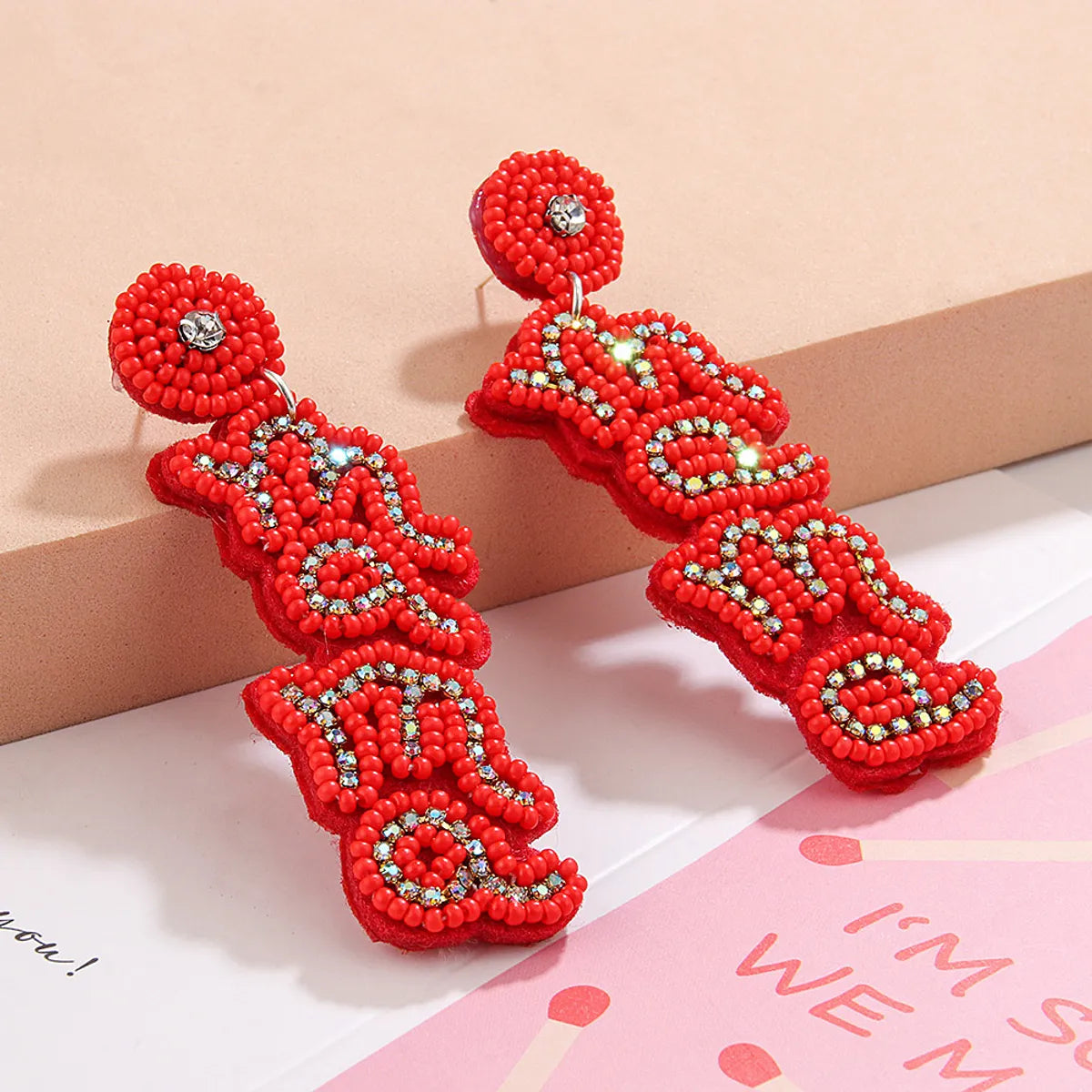 1 Pair Vintage Style Mama Letter Braid Nylon Drop Earrings