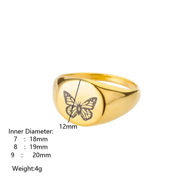 Wholesale Jewelry Vintage Style Pastoral Simple Style Star Bee Butterfly 304 Stainless Steel Plating Rings