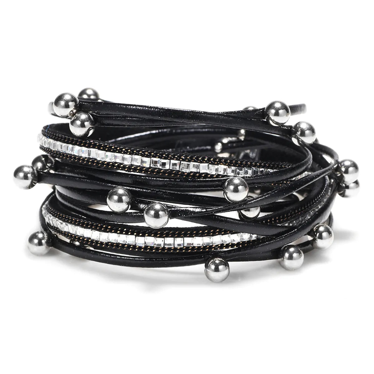 Vintage Style Pearl Pu Leather Alloy Women's Bracelets