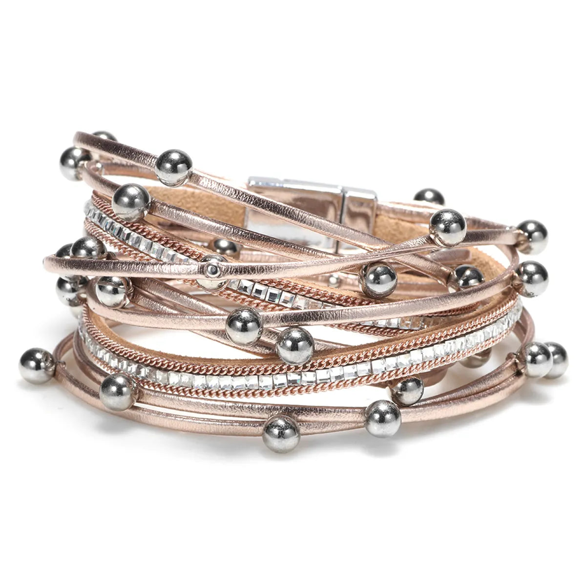 Vintage Style Pearl Pu Leather Alloy Women's Bracelets