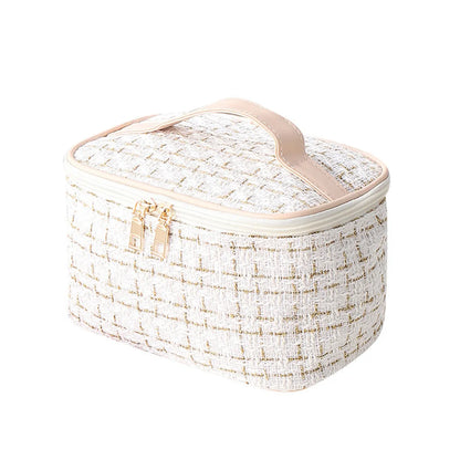 Vintage Style Plaid Woolen Square Makeup Bags