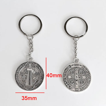 Vintage Style Portrait Cross Alloy Unisex Bag Pendant Keychain