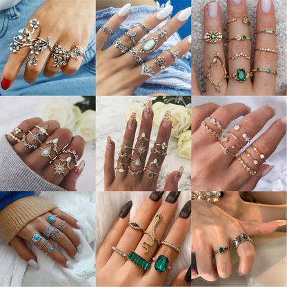 Vintage Style Punk Animal Plant Crown Alloy Plating Hollow Out Inlay Artificial Gemstones Artificial Diamond Opal Gold Plated Silver Plated Women's Open Ring Rings