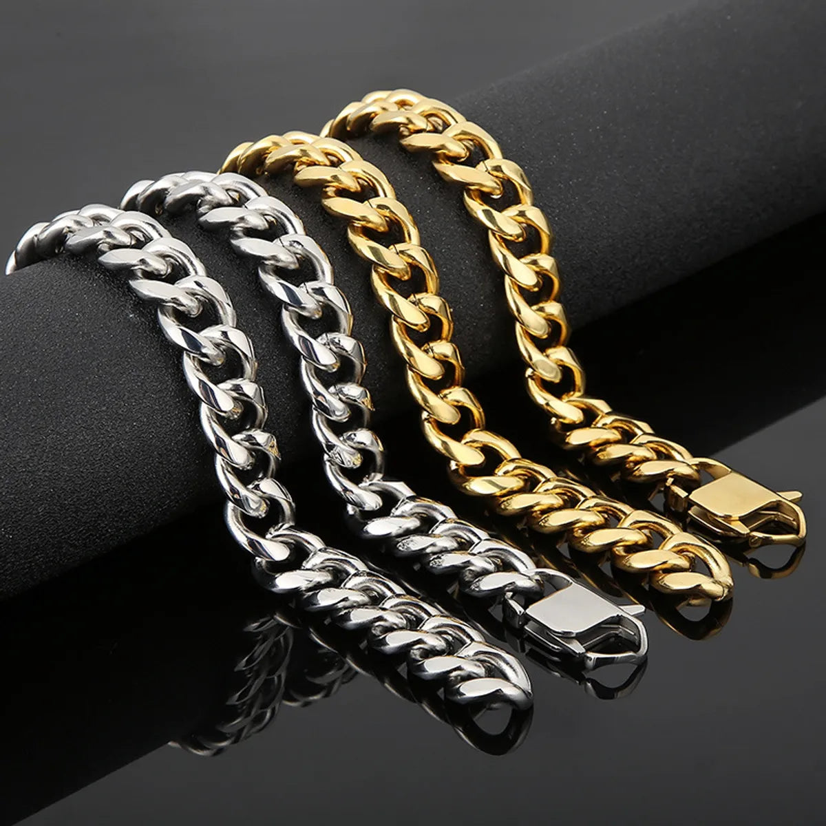 Vintage Style Punk Streetwear Geometric Titanium Steel Bracelets Necklace