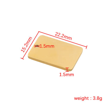 1 Piece Stainless Steel None 18K Gold Plated Rose Gold Plated Rectangle