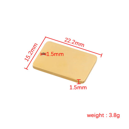 1 Piece Stainless Steel None 18K Gold Plated Rose Gold Plated Rectangle