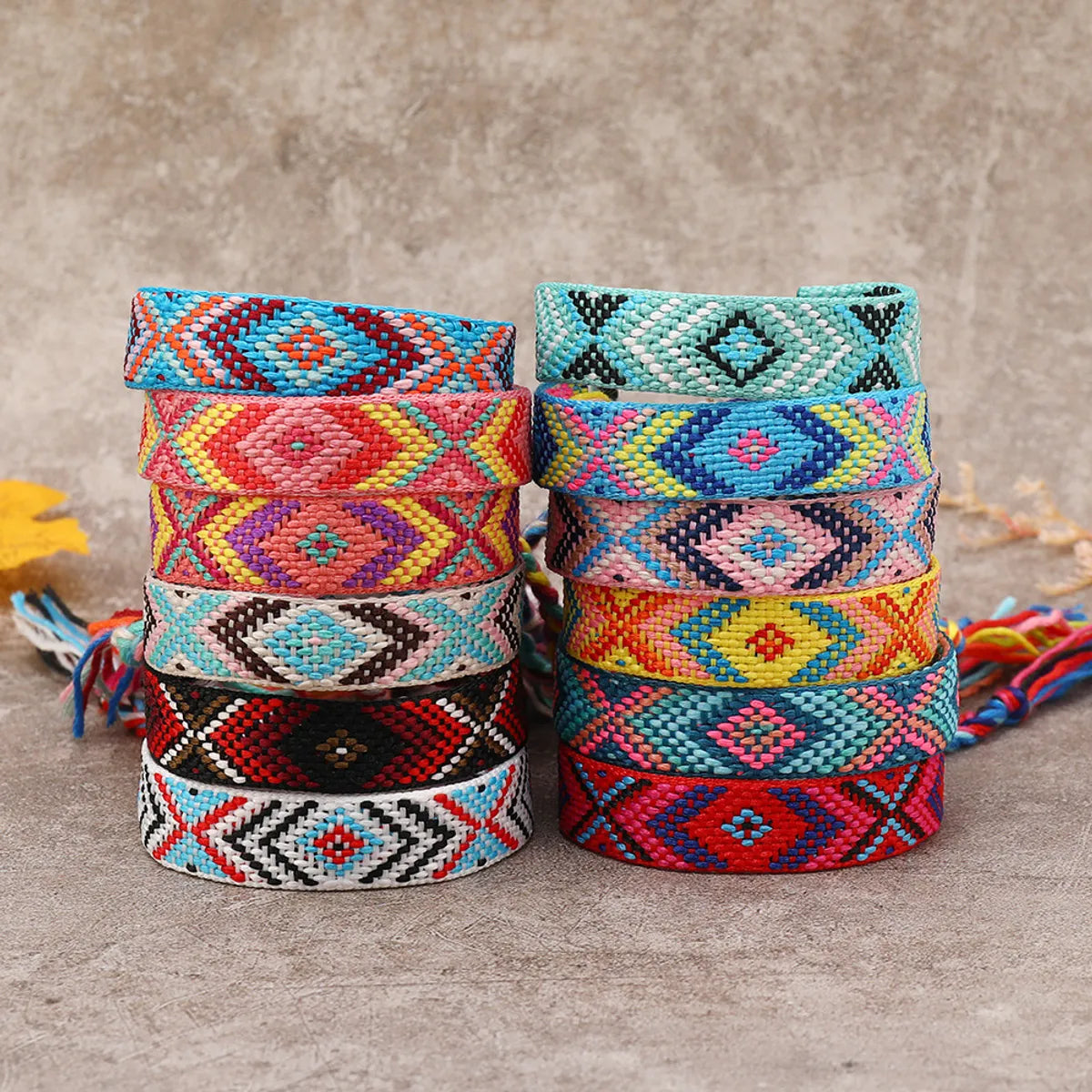 Vintage Style Rhombus Nylon Handmade Tassel Women's Bracelets