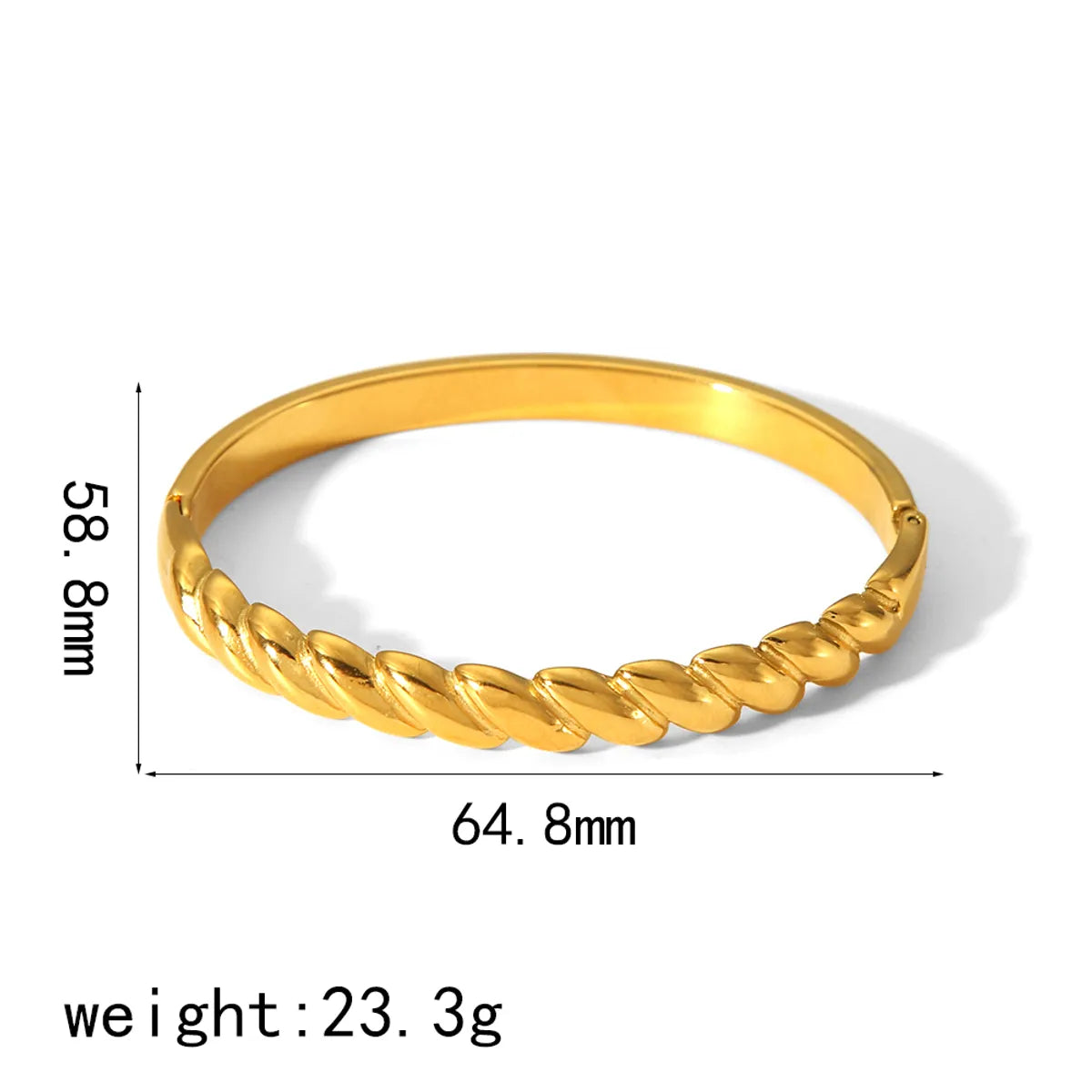 Vintage Style Roman Style Geometric 304 Stainless Steel 18K Gold Plated Zircon Bangle In Bulk