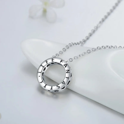 Vintage Style Romantic Letter Heart Shape Sterling Silver Plating Hollow Out Inlay Zircon Thai Silver Pendant Necklace