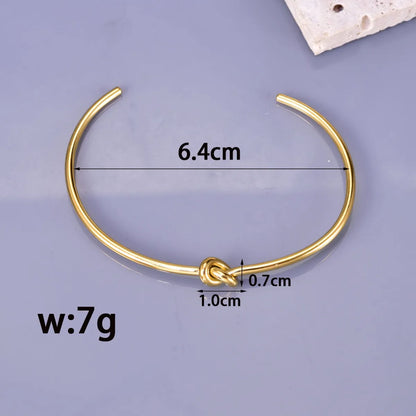 Vintage Style Round Titanium Steel Plating Gold Plated Bangle